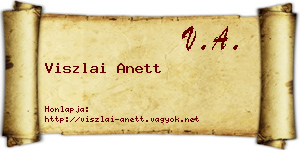 Viszlai Anett névjegykártya